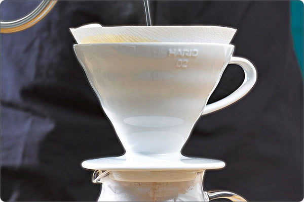 Hario V60 Plastic Coffee Dripper, Size 02, White