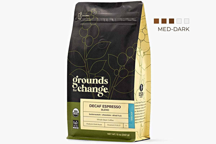 Decaf Espresso Blend - Grounds for Change Fair Trade Organic Coffee