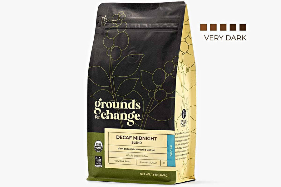 Decaf Midnight Blend - Grounds for Change Fair Trade Organic Coffee